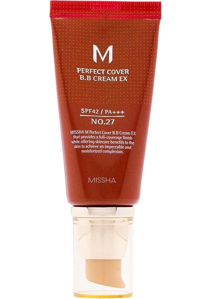 Mükemmel Kapatıcılık Sunan Çok Fonksiyonlu M Perfect Cover Bb Krem Ex SPF42 Pa No.27 50 Mililitre