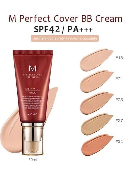 Mükemmel Kapatıcılık Sunan Çok Fonksiyonlu M Perfect Cover Bb Krem Ex SPF42 Pa No.27 50 Mililitre fırsatları
