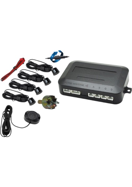 18.5mm Ekranlı Sesli Park Sensörü 4 Lü Siyah Geri Vites Park Destek Sistemi Araç Park Sensörü Seti modelleri