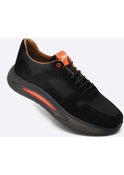 Hakiki Süet Deri Sneakers Erkek Ayakkabı Siyah 9928