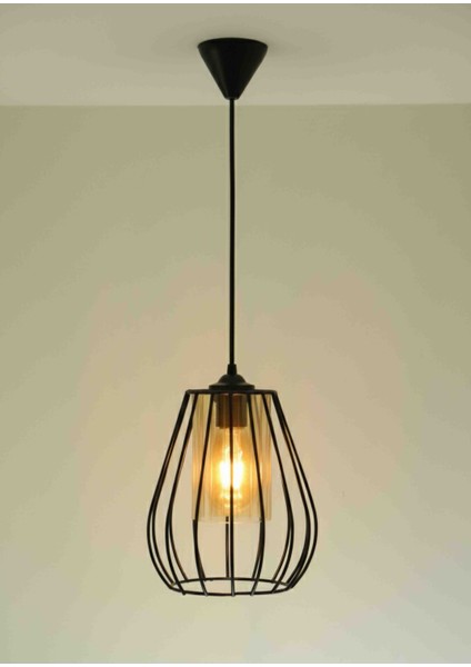 Tekli Tel Camlı Avize