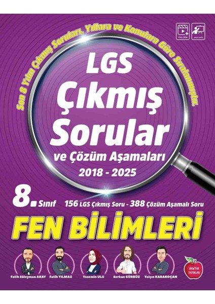 Newton Yayınları 8. Sınıf Fen Bilimleri Lgs Çıkmış Sorular ve Çözüm Aşamaları 2018-2025