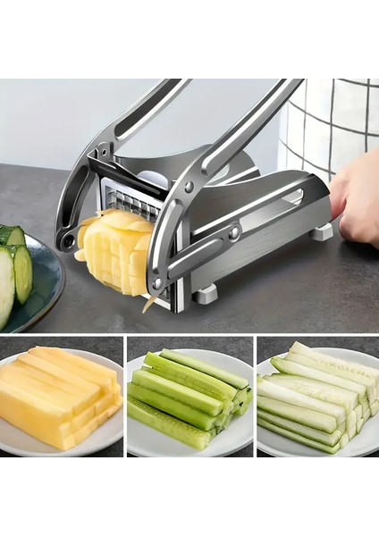 Çelik Patates Dilimleyici - Çok Fonksiyonlu Patates Dilimleyici, Sebze Doğrayıcı &amp;amp; Rendeli Ayarlanabilir Bıçak ile Düzgün Dilimler (5224) modelleri
