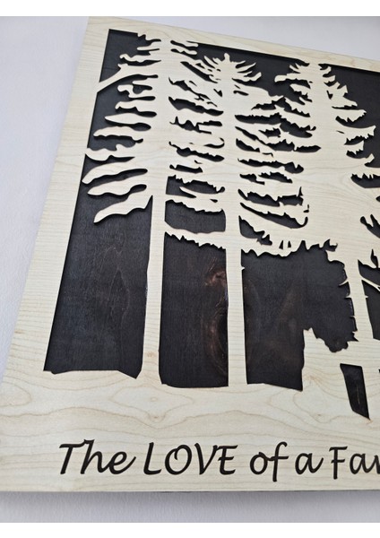 The Love Of A Family – Lazer Kesim Ahşap Duvar Tablosu 3mm Akçaağaç + 8mm Kontrplak 78X50 cm modelleri