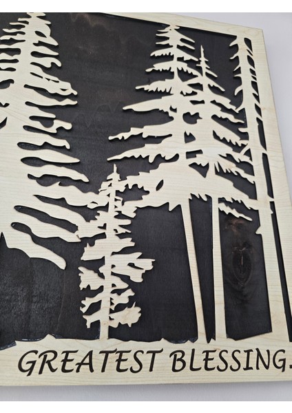 The Love Of A Family – Lazer Kesim Ahşap Duvar Tablosu 3mm Akçaağaç + 8mm Kontrplak 78X50 cm fırsatları