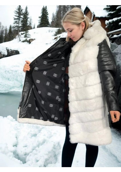 Kadın Hakiki Deri ve Suni Kürk - Beyaz modelleri