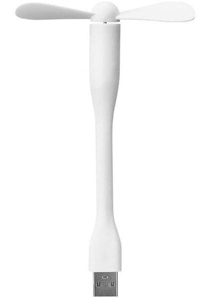 Beyaz Esnek USB Fan, Mini Vantilatör, Soğutucu, USB Girişli, Powerbank ile Çalışabilir, Taşınabilir,