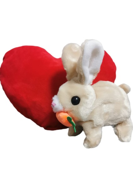 Kulakları Işıklı Zıplayan Tavşan, Pilli Sevimli Oyuncak Peluş Tavşan 18X17 cm fiyatları