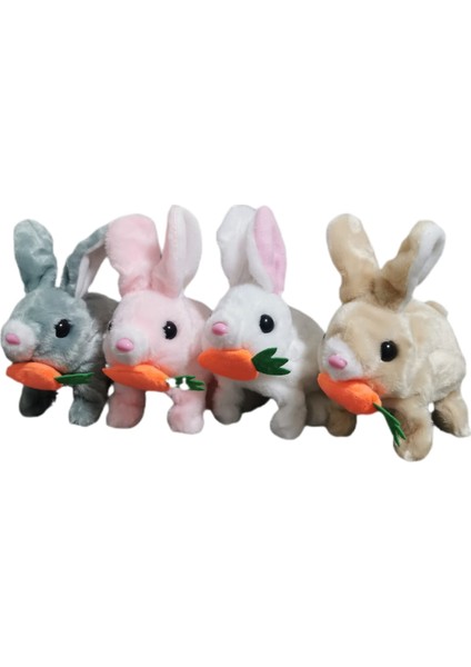 Kulakları Işıklı Zıplayan Tavşan, Pilli Sevimli Oyuncak Peluş Tavşan 18X17 cm fırsatları
