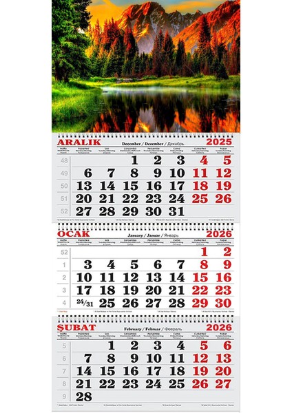 2026 Yılı Gemici Takvimi-Rengarek Doğa Manzarası