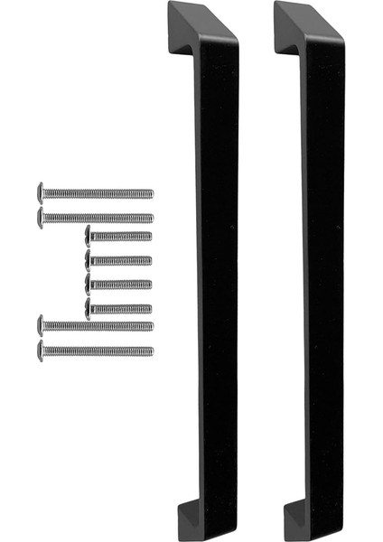 Mutfak ve Banyo Dolabı Kapakları ve Çekmeceler Için Metal Kulp Paslanmaz Alüminyum Mobilya Dolap Kulbu 192MM Mat Siyah 2 Adet