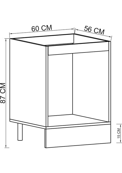 Napoli Alt Dolap Ayaklı Çekmece Modül Dolap 60 cm fırsatları