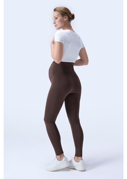 Imaj 344 Kahverengi Renk Toparlayıcı ve Extra Esnek Etkili Yüksek Bel Hamile Tayt modelleri