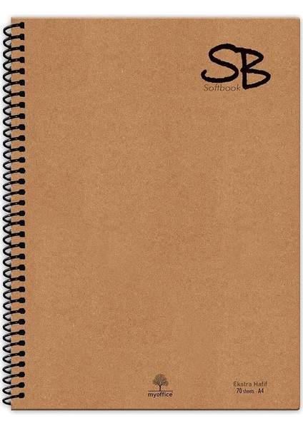 A4 70 Yp. Defter Kraft Kapak Spiralli Hafif Kağıt Kareli 140 Sf.