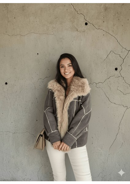 Yakası Kürklü Ceket