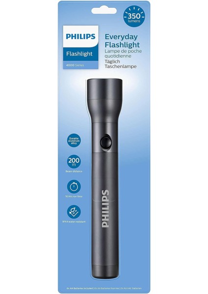 SFL4003T/10 El Feneri – LED El Feneri, 6 Aa Pil (Teslimat Kapsamına Dahildir) – 350 Lümen – Siyah fırsatları