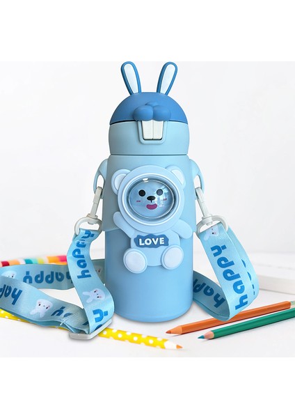 Mavi Tavşan Kulaklı Çoçuk Termosu Paslanmaz Çelik modelleri