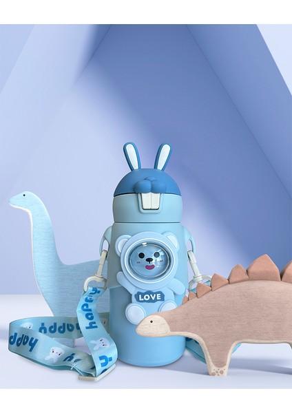 Mavi Tavşan Kulaklı Çoçuk Termosu Paslanmaz Çelik fırsatları