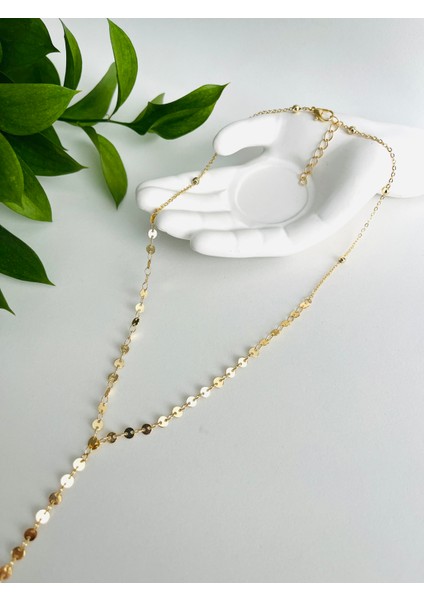 Işıltılı V Yaka Uyumlu Altın Renk Y Kolye – Şık Zincir Model modelleri