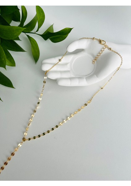 Işıltılı V Yaka Uyumlu Altın Renk Y Kolye – Şık Zincir Model indirimleri