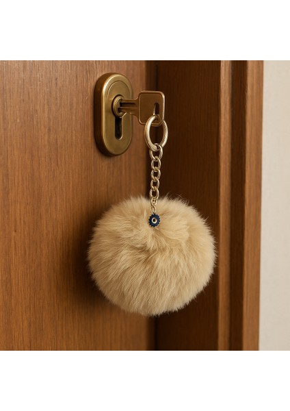 Peluş Pofuduk Ponpon Puf Camel Tüylü Nazar Boncuklu Ev Ofis Araba Telefon Cüzdan Çanta Anahtarlık Gold Aksesuar fiyatları