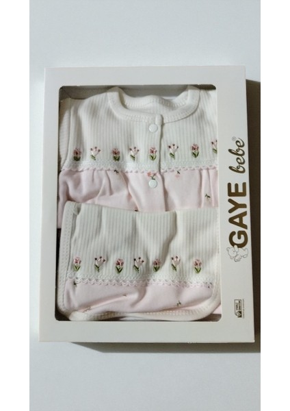 0-3 Ay Gaye Kız Bebek Renkli Çiçek Nakışlı %100 Pamuk 5li Set modelleri
