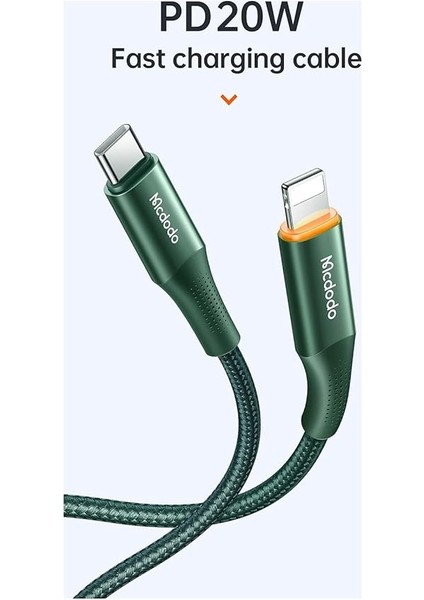 CA-9961 20W Type-C To Lightning Pd Data-Şarj Kablosu 1.2m Yeşil fiyatları
