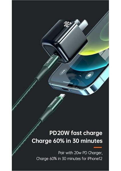 CA-9961 20W Type-C To Lightning Pd Data-Şarj Kablosu 1.2m Yeşil fırsatları