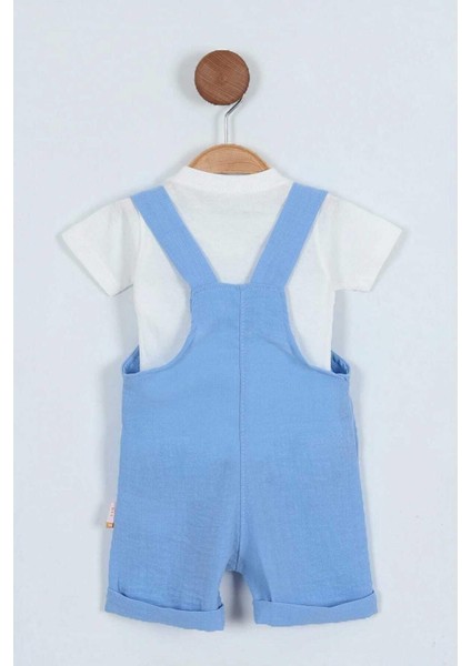 Erkek Bebek Ayıcık Aksesuarlı Bayramlık Salopet ve Iç Badili 2li Bebek Takımı Aylık Yazlık indirimleri