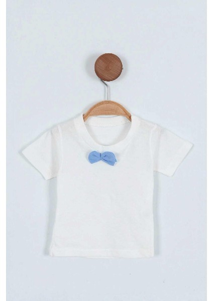 Erkek Bebek Ayıcık Aksesuarlı Bayramlık Salopet ve Iç Badili 2li Bebek Takımı Aylık Yazlık