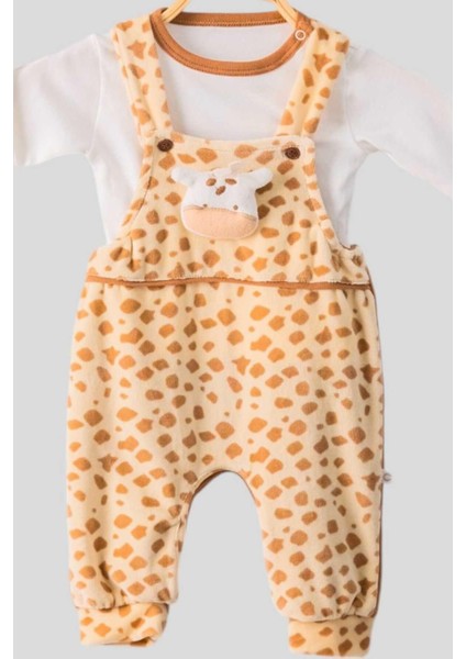 Oyuncak Zürafa Nakışlı Desenli Badili Polar Salopet 2li Takım Unisex 0-3-6-9-12-18AY fiyatları