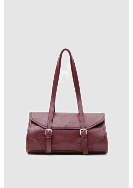 Laretta Vintage Baget Çanta Bordo Mat Deri fiyatları