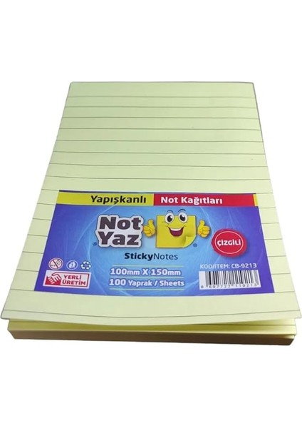 Yapışkanlı Bloknot 150 * 100MM Çizgili 80 Yapraklı fiyatları