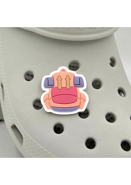 Terlik Süsü ve Aksesuarı , Çanta Süsü – Jibbitz 3D Sırt Kamp Çantası Logo Aksesuar