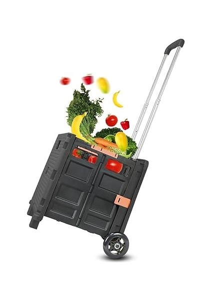 Katlanabilir Portatif Pazar ve Market Alışveriş Arabası (Siyah) fiyatları