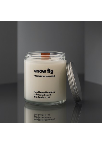 : Snow Fig : Cam Kavanozda Kokulu %100 Soya Mum (Sandal Ağacı, Papirüs, Amber, Incir Ağacı, Kakule)