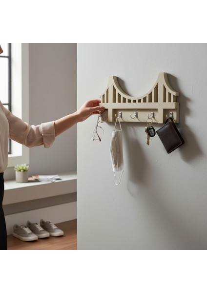 Ahşap Anahtar Askısı, Askılık, Ahşap Raflı Kapı Süsü, Vestiyer Alanı Dekoratif Ahşap Düzenleyici. modelleri