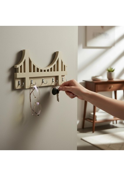Ahşap Anahtar Askısı, Askılık, Ahşap Raflı Kapı Süsü, Vestiyer Alanı Dekoratif Ahşap Düzenleyici. indirimleri