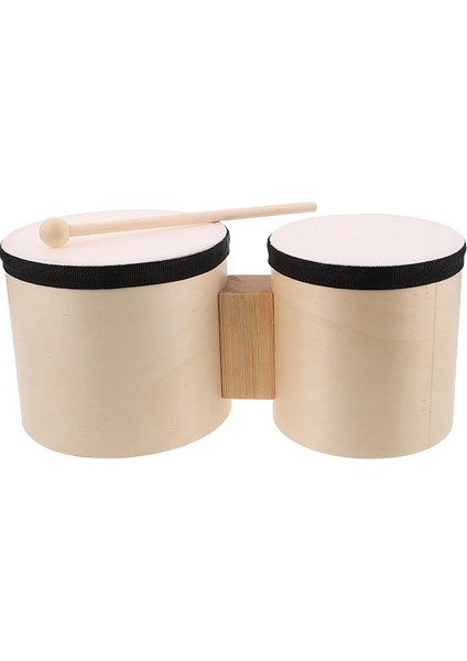 1 Takım Ahşap Bongo El Davulu, Ahşap Tokmak Çubukları, 5” ve 6” El Davulu Müzik Vurmalı Çalgı, Dans Performansı Müzik Parti Malzemeleri