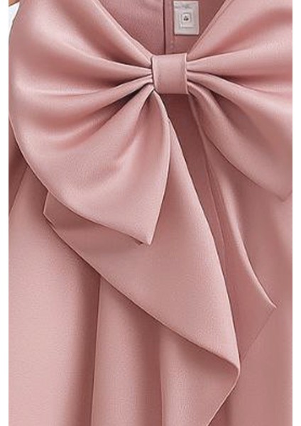 Kız Çocuk Abiye Elbise Büyük Fiyonk Detaylı Özel Gün Parti Elbisesi fırsatları