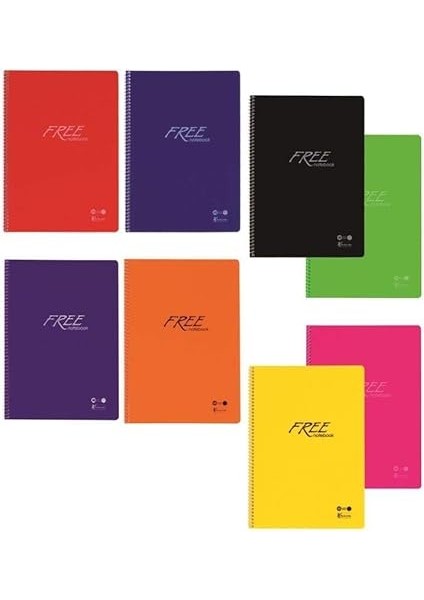 Color A4 80 Yp. Çizgili Pp Kapak Spiralli Free Defter fiyatları