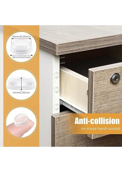 24 Adet Silikon Kapı Tamponu, Kapı Pedleri, Stoper, Kendinden Yapışkanlı Tampon Pedler, Şeffaf Dolap, Kapı Stoperi, Koruyucu Tampon, Mutfak, Zemin, Duvar, Cam Için, Silindirik modelleri