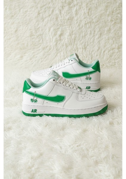 Happy Valentines Day Force 1 Kirazlı Sneaker Yüksek ve Kaydırmaz Yüksek Tabanlı Kadın Spor Ayakkabı fiyatları