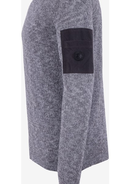 D5WM-SWT3823 Antrasit Melanj Bisiklet Yaka Relaxed Düz Erkek Kazak fiyatları