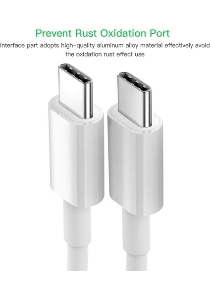 USB C Kablosu Esnek USB C - USB C Şarj Kablosu Pd 3.0 15 Pro Max S23 S22 S21 A54 7 iPad Pro 12.9 iPad Mini 6/air 5 Vb. ile Uyumludur. modelleri