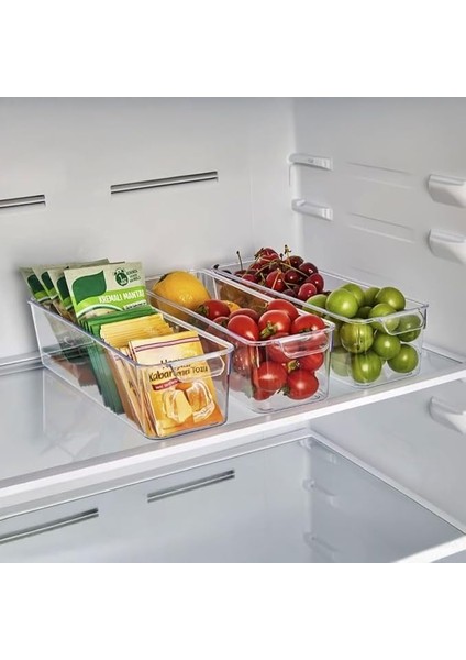 1 Adet Kırılmaz Şefaf Akrilik Buzdolabı ve Mutfaklar Için, Içeçek ve Gıda Düzenleyici Organizer, Buzdolabı Içi Düzenleyici | Sebze Meyve Saklama Kabı Organizeri