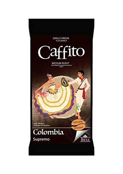 Beta Tea Beta Caffito Kolombiya Supremo Filtre Kahve 250 gr