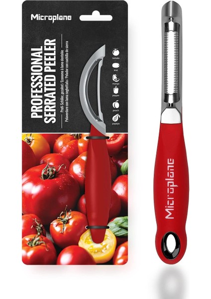 Profesyonel Soyucu, Dişli Çift Bıçaklı Paslanmaz Çelik, Sağ Elini Kullananlar ve Solaklar Için