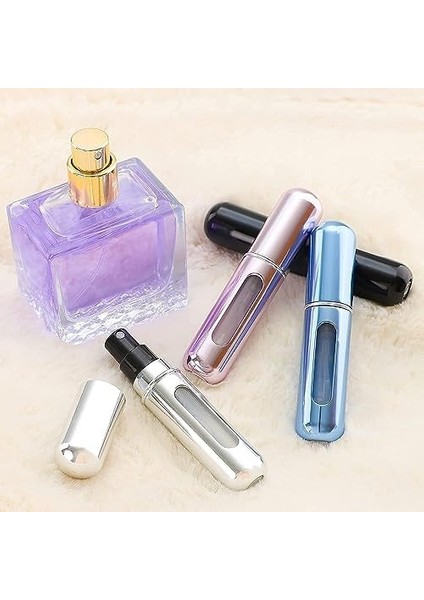 Orret Home 5 Adet Parfüm Şişesinden Dolabilir Yedek Cep Parfüm Şişesi Aparatı, Seyahat Tipi Doldurulabilir Mini Sprey Şişe (5 Adet)