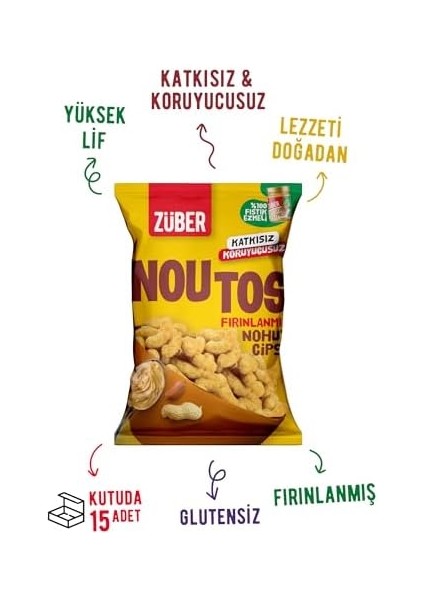 Züber Noutos Nohut CIPSI%100 Fıstık Ezmeli 55 gr x 15 Adet